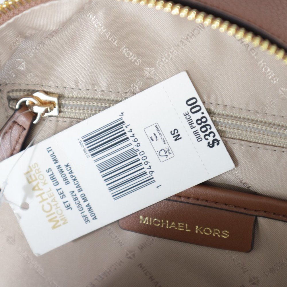 Michael Kors Adina Jet Set Girls Medium backpack MK Logo Brown Multi NWT$398.00 - Picture 12 of 14